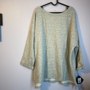 Ava & Viv Gray Shine Stripe Sweater 3/4 Sleeve size 3X (24W/26W)